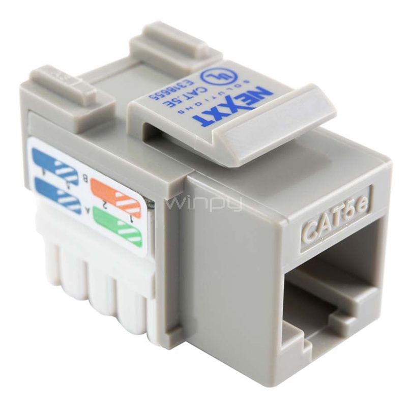 Jack RJ45 de 8 contactos a 90° CAT 5e, tipo Keystone, a