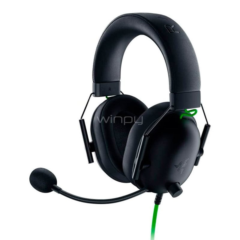 Audífonos Gamer Razer BlackShark V2 con THX Spatial Audio (Jack 3.5 mm/USB 2.0, Negro)