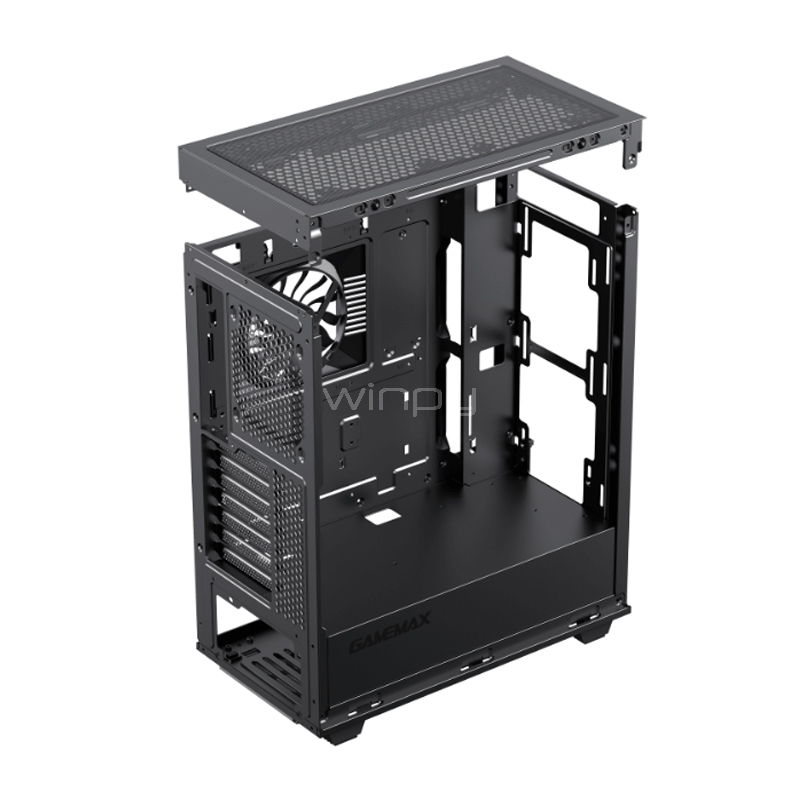 GABINETE GAMEMAX CONTAC COC WHITE-BLACK