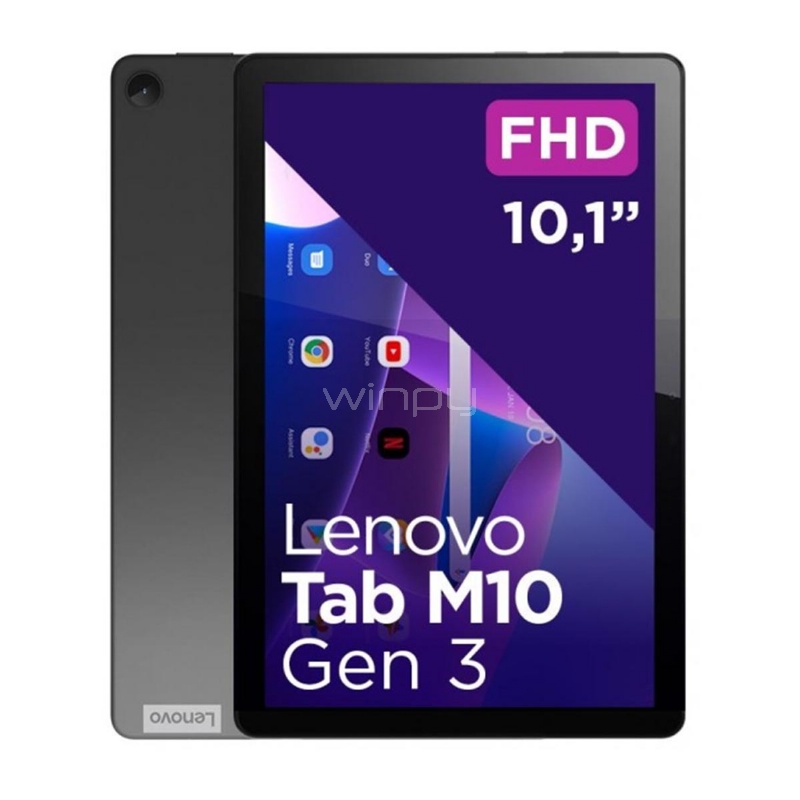 Tableta Lenovo Tab M10 Plus de tercera generación, FHD de 10 pulgadas,  Android de 12 a 64 GB de almacenamiento, batería de larga duración