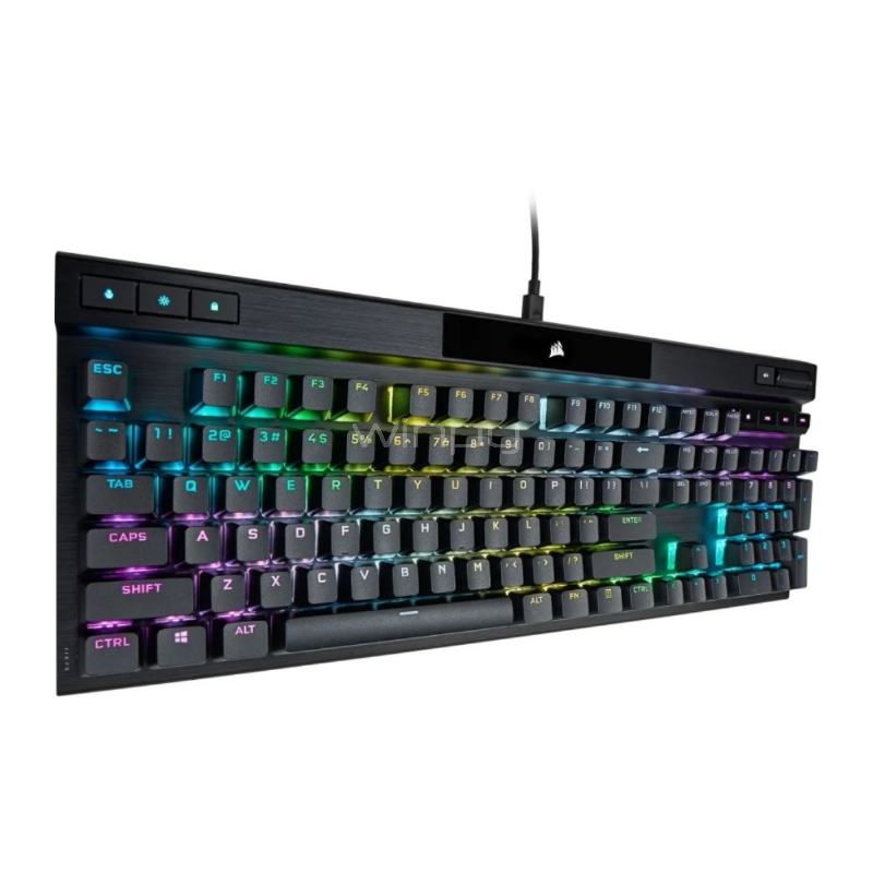 Teclado óptico mecánico gaming Corsair K70 PRO RGB teclas PBT, blanco