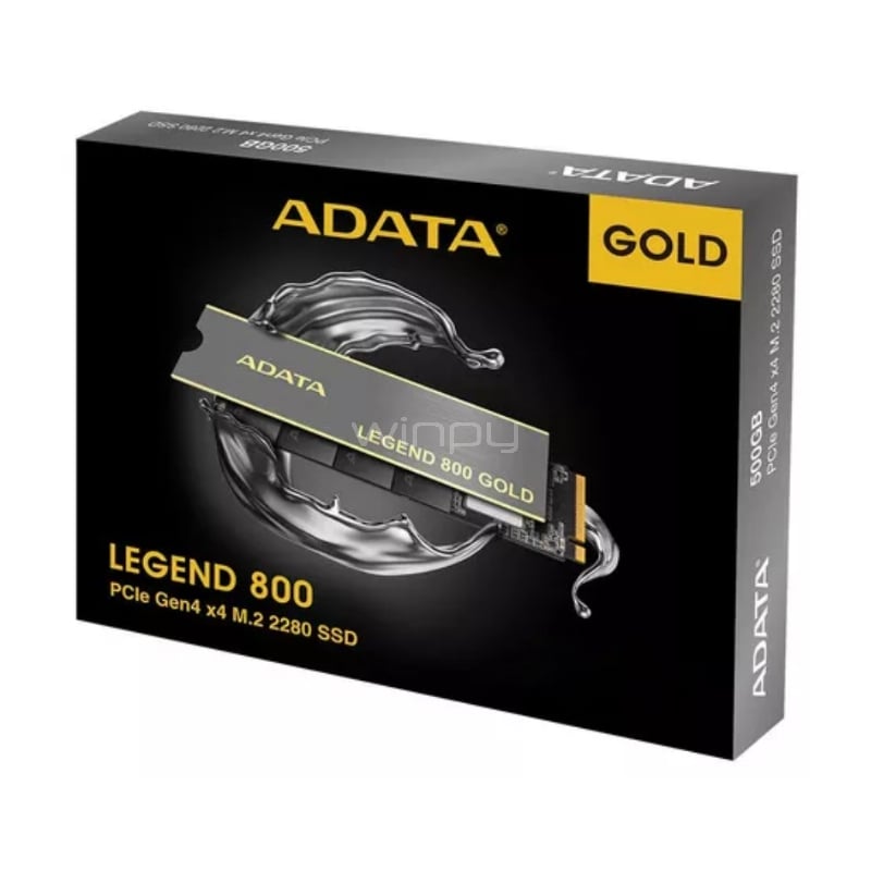 Unidad de Estado Sólido ADATA LEGEND 800 de 500GB (PCIe 4.0, M.2 2280, Hasta 3.500MB/s)