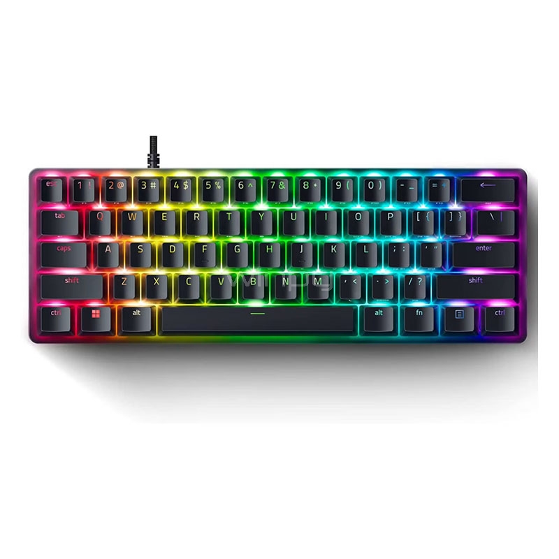 Teclado Mecánico Razer Huntsman Mini (Switch Purple, RGB, Español, Negro)