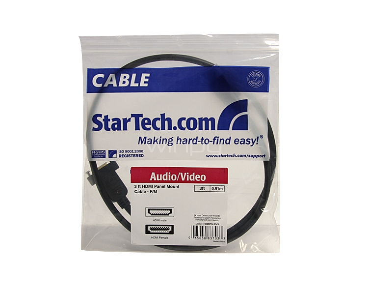 Cable alargador HDMI 30cm macho hembra montaje panel extensor