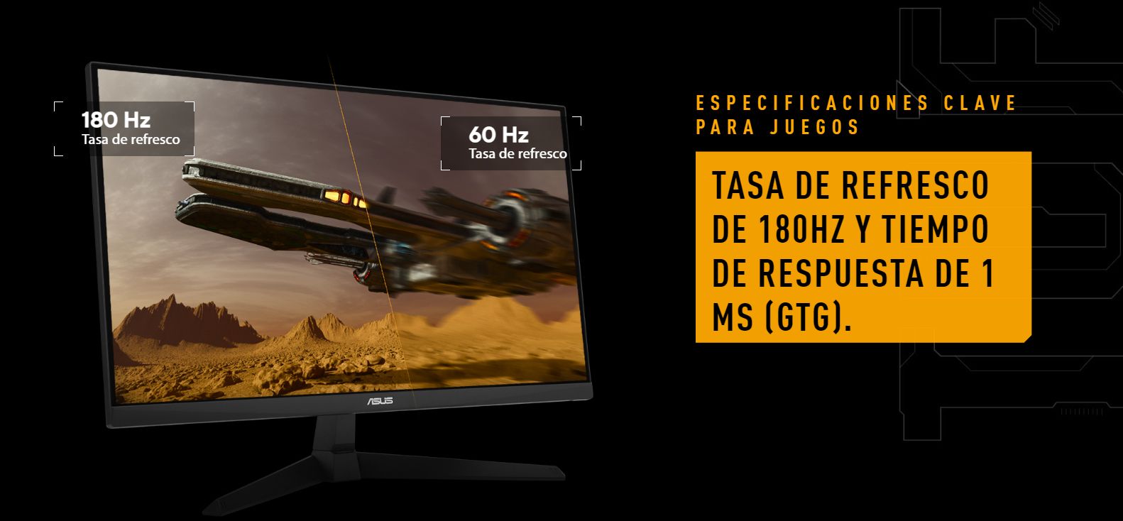 frecuencia y tiempo de respuesta del monitor gamer asus