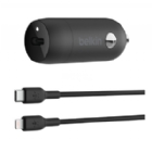 Cargador para Auto Belkin BoostCharge con Cable USB-C a Lightning (30W, Negro)