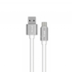 Cable Wesdar T9 de USB-A a microUSB (1 metro, Blanco/Gris)