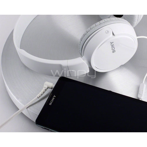 Auriculares  Sony MDR-ZX110AP, Con cable, Con micrófono, 12 Hz- 22kHz, 98  dB, De diadema, Supra-aural, Negro