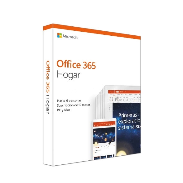 Licencia Microsoft Office 365 Hogar (6 usuarios, 12 meses, PC o Mac,  Tarjeta Activación) 